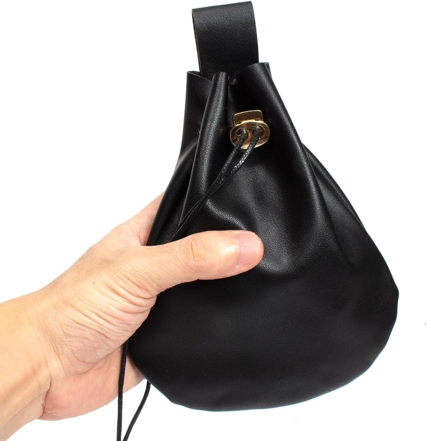 Renaissance Costume Accessories Belt Pouch Potion Bottles Leather Holder Medieval Festival Halloween Costume Belt Waist Set (Black) - Image 5