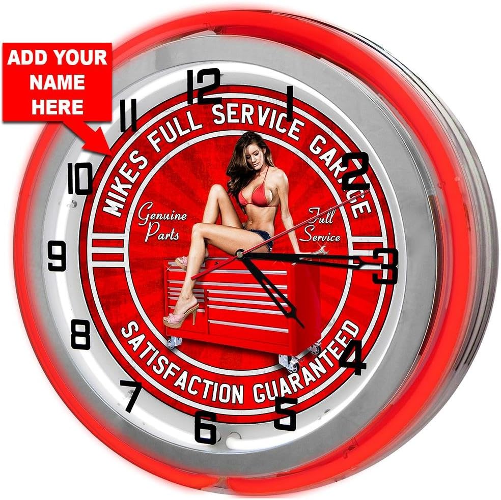 Redeye Laserworks Mechanic Clock Tools 18" Red Double Neon