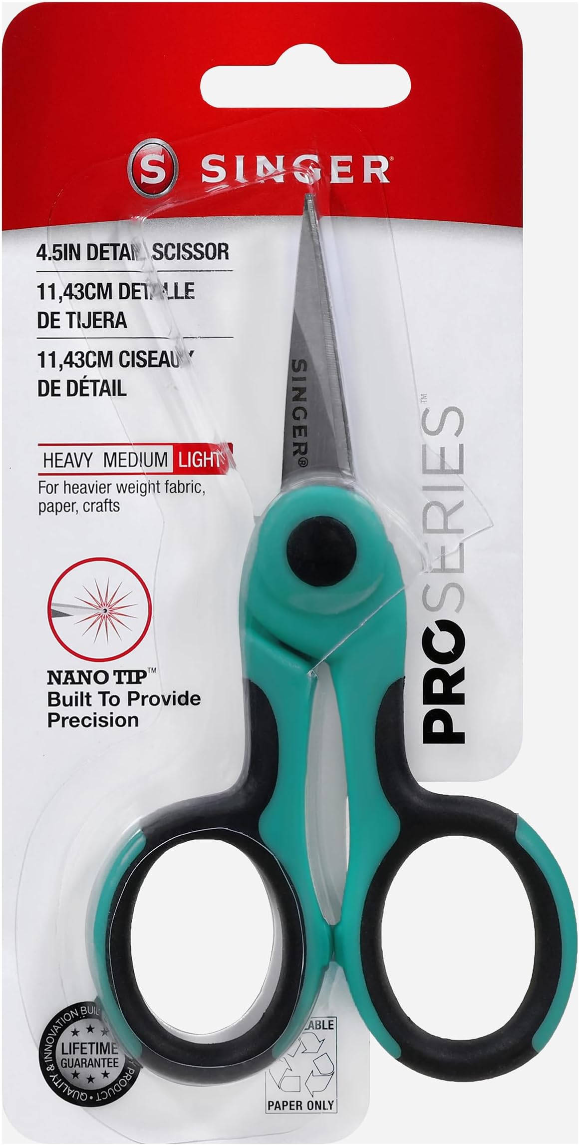 SINGER 4-1/2-Inch ProSeries Detail Scissors with Nano Tip