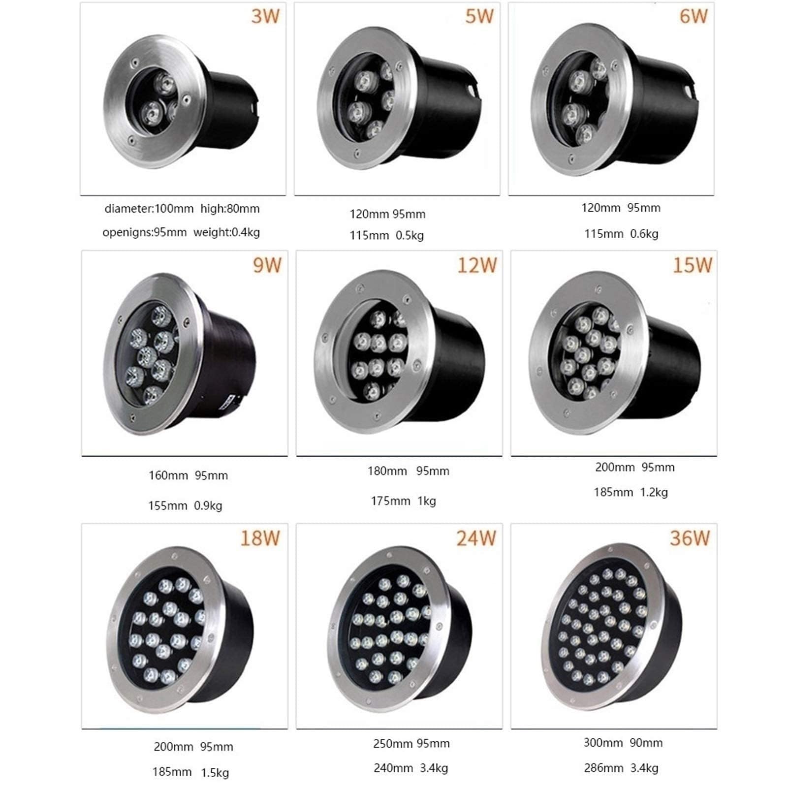 Incasso Faretto Subacquei - Luce Da Immersione A RGB, 12V/24V Con Faretti Con Telecomando, Illuminazione Per Laghetti In Acciaio Inossidabile Impermeabile IP68, Per Decorazioni Subacquee(9w(220V))