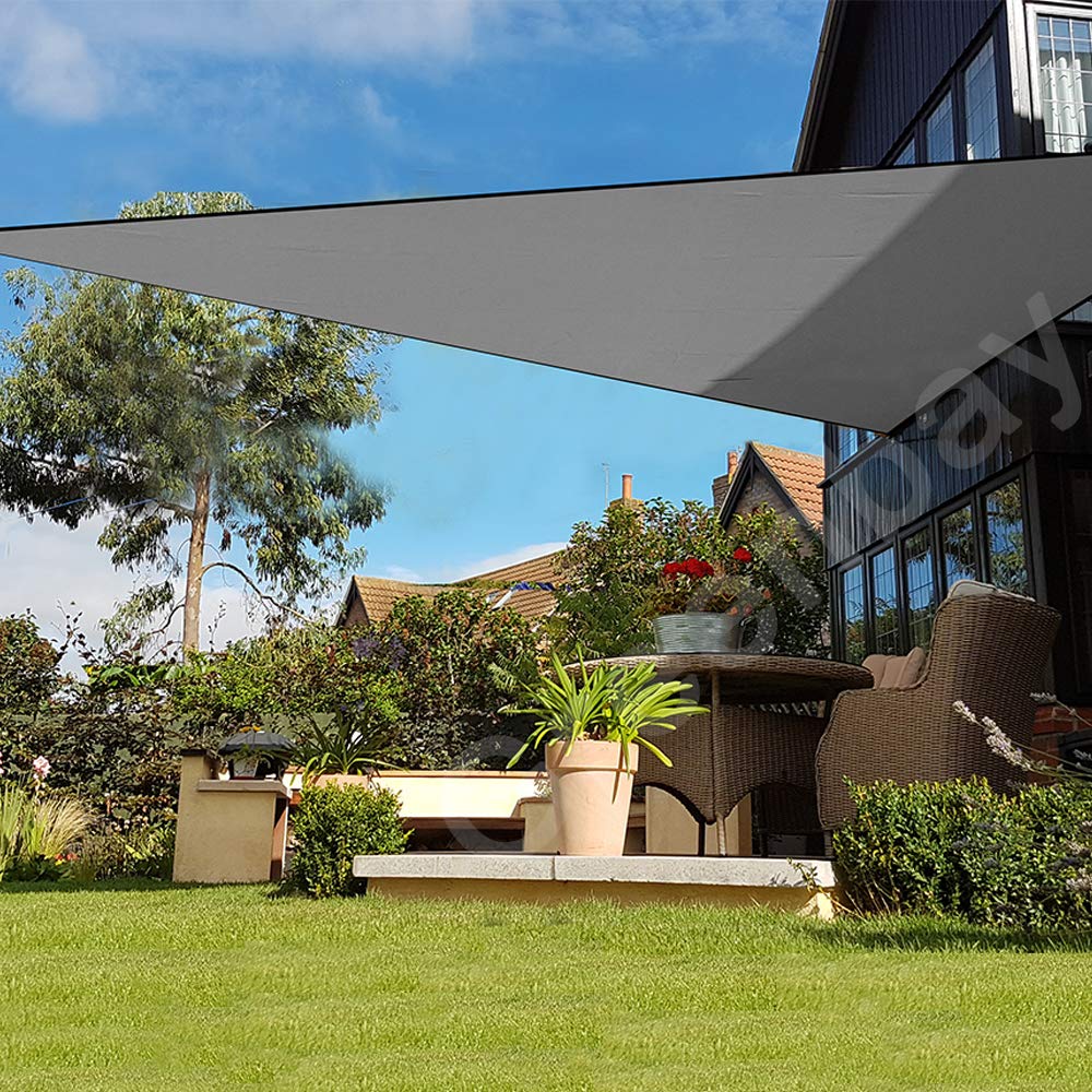Greenbay Sonnensegel Sonnenschutz Segel, UV Schutz für Balkon Terrasse Garten, Dreieck 3.6x3.6x3.6m Anthrazit
