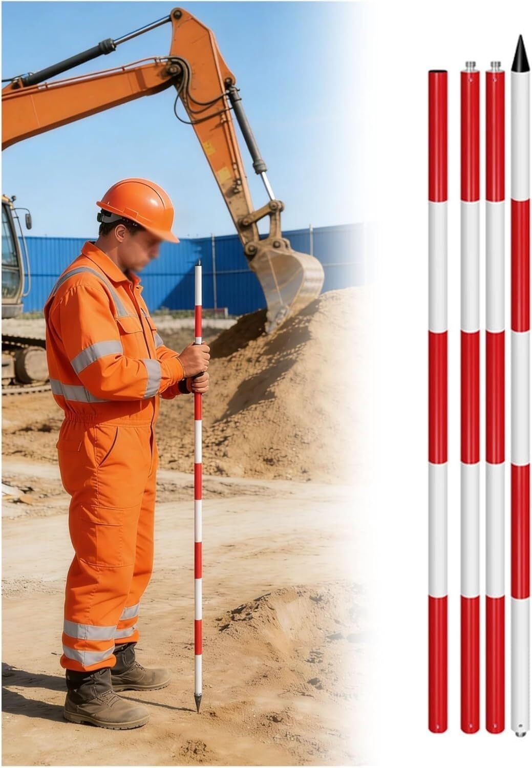 VUIKLCty Aluminum Alloy Survey Prism Pole-Sectional Design For Tunnel Subway Mine & Construction Monitoring