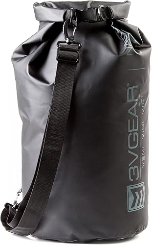 3VGEAR Nautilus - Bolsa seca impermeable de lona de PVC resistente de 30 litros con correa de hombro extraíble, cierre enrollable y costuras