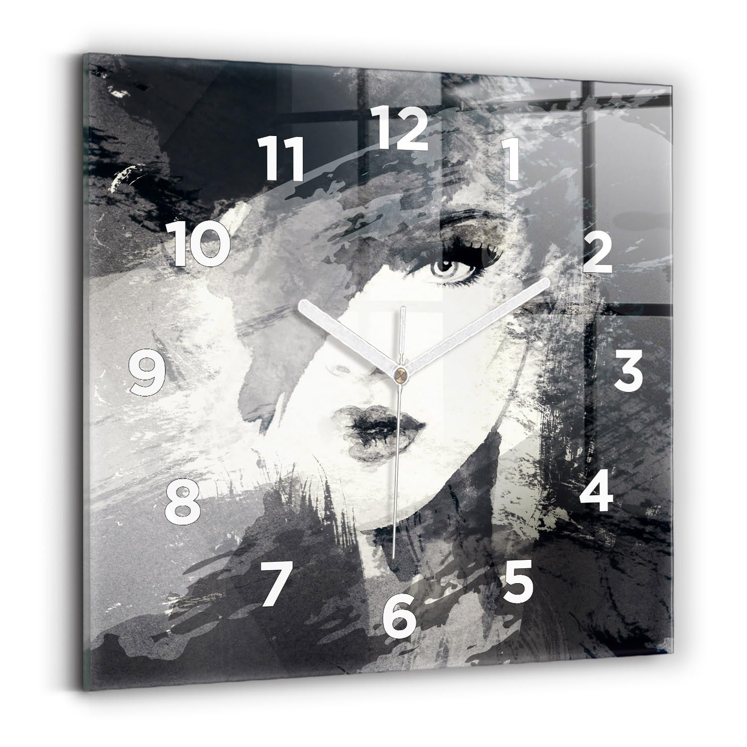 Horloge murale silencieuse pour stopper le tic-tac et décorer avec une aquarelle moderne