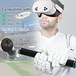 VR Cricket Bat pièce jointe pour iB Cricket - Accessoire de poignée de bâton de cricket compatible avec Meta Quest 3/3s/2/Pro, Améliorer Immersive VR Expérience de jeu (Noir)