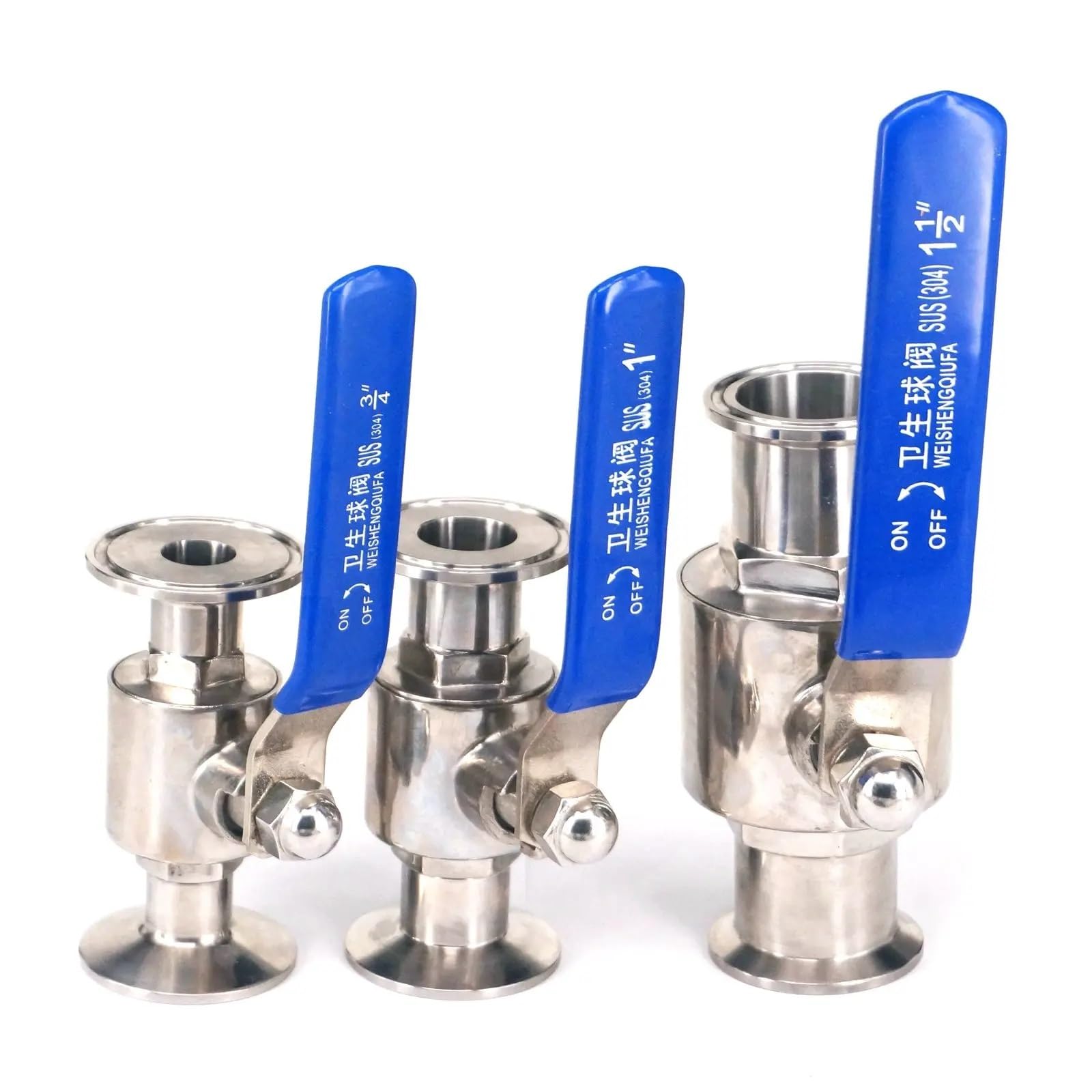 UWUKCJOKQ 1.5" 2" 2. Tri Clamp Ferrule OD 25mm 50.5mm 64mm 304 Stainless Steel Ball Valve(45x64mm 2 In. Tc,304)