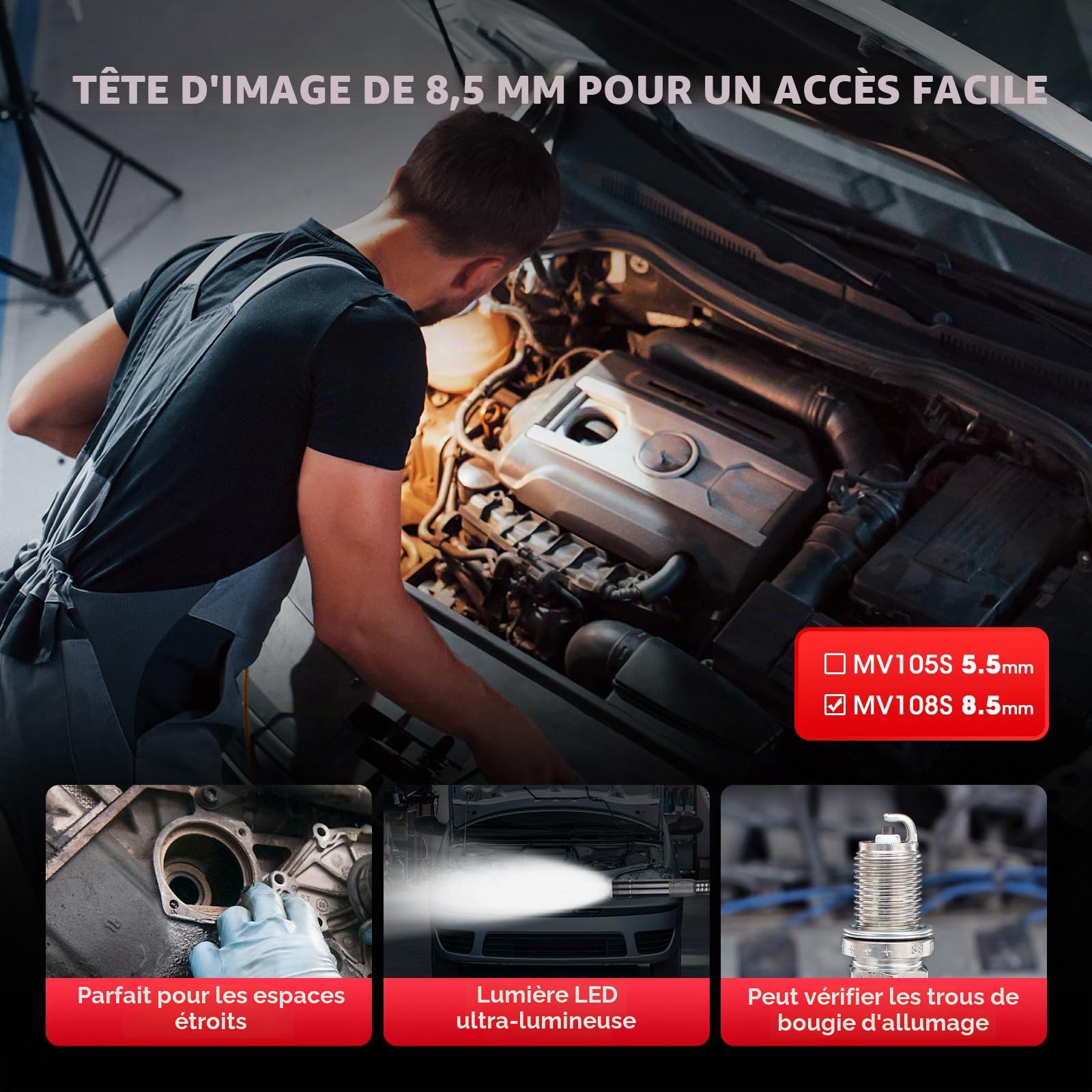 Autel MaxiVideo MV108S Caméra d'inspection Numérique
