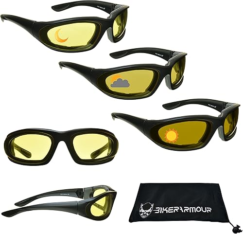 Miniatura 2 de Bikershades Gafas de sol para motocicleta, color rosa, morado, para mujer, pequeñas, fotocromáticas, transicionales, para día y noche, con espuma