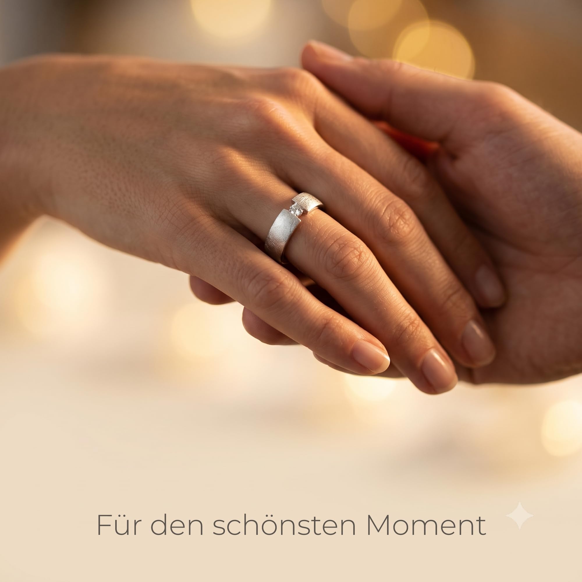 Kolibri Rings Damenring Eismatt Zirkonia Stein Spannring-Optik Sterling Silber 925 Ring Ehering Verlobungsring Partnerring Freundschaftsring - Inkl. Gratis Gravur und Etui