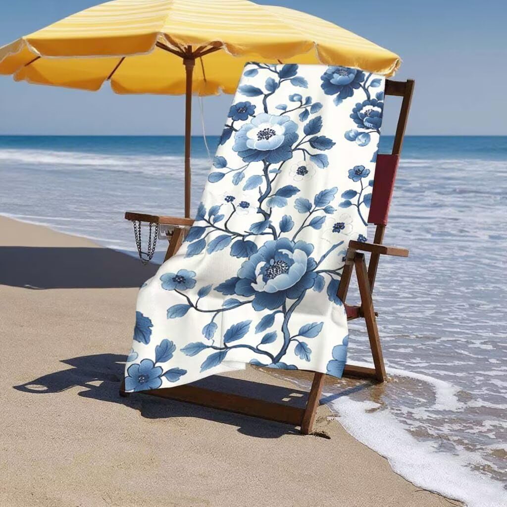 Toalla de Playa Grande 220x100cm/35x70cm, Juego de 2 Toalla Microfibra XXL de Antiarena, Toallas Playa Suave Ligera, Absorbente Secado Rápido, Beach Towel Viaje Yoga, Regalo Mujer Hombre (Rural) H-73