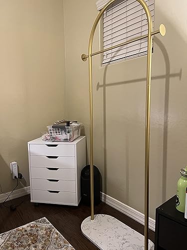 Miniatura 4 de Perchero de ropa dorado, moderno perchero independiente para colgar ropa, perchero resistente con base de mármol, para dormitorio, baño, sala de