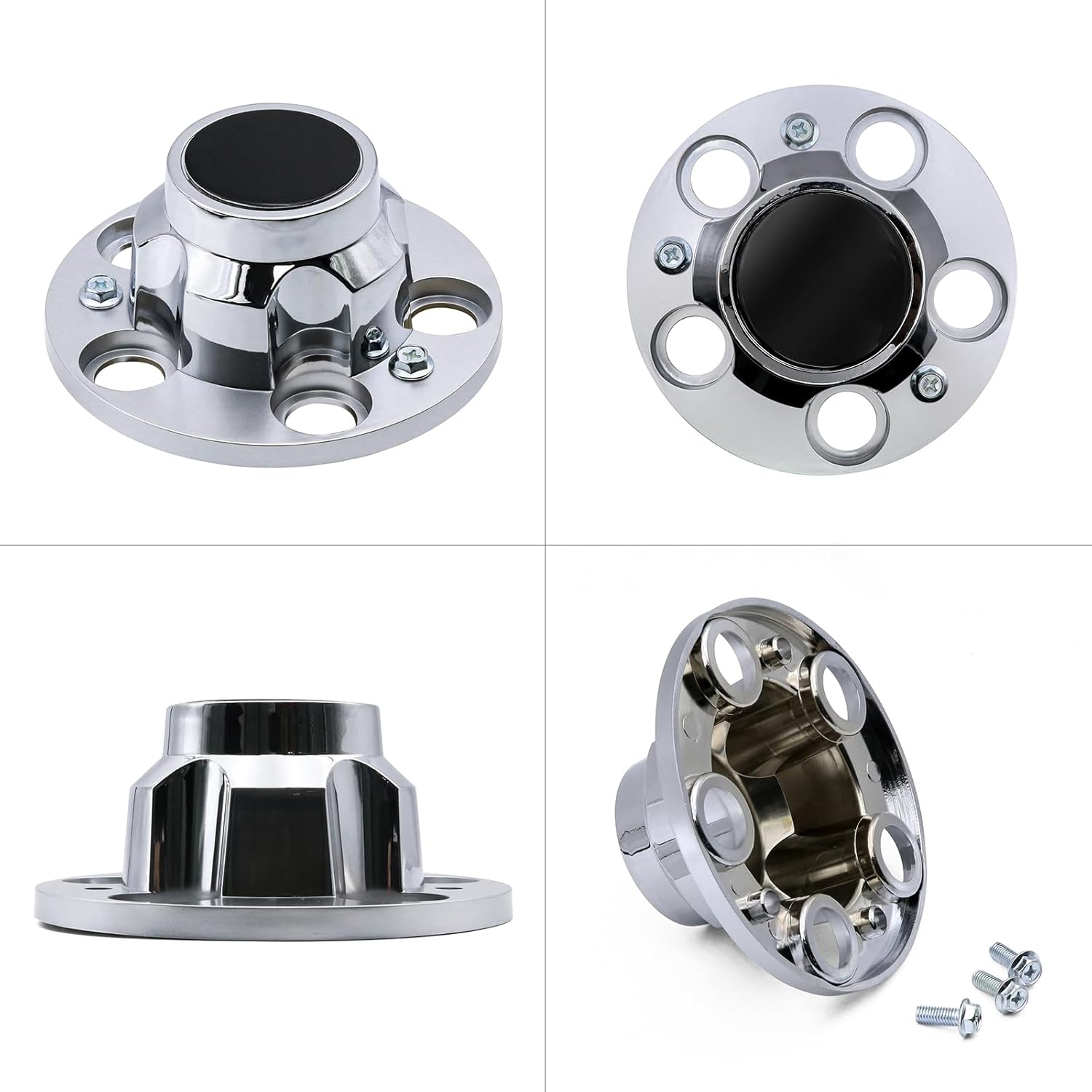 4PCS 6 3/4" Plastic Hubcaps Fits for Chevy Car Truck 5 Lug 15" 15x8 15x7 Rally Wheel Center Hub Caps Cover Replacement