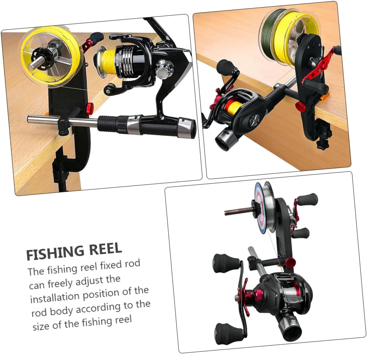 Happyyami Portable Fishing Line Winder System Adjustable Fishing Reel Spooling Tool for Winding and Construction for Convenient Use