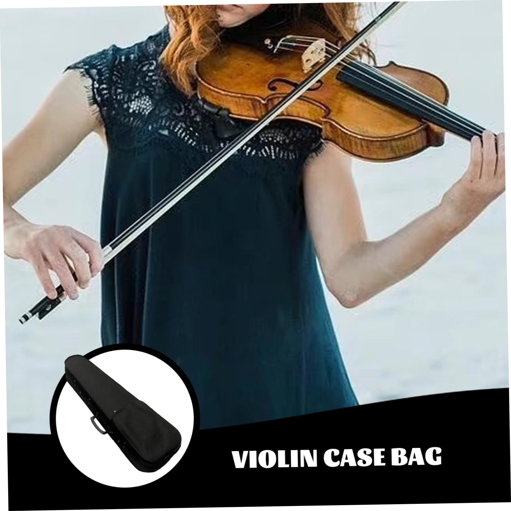 Custodia per violino 4/4, nera, leggera, professionale, triangolare, borsa per strumenti musicali