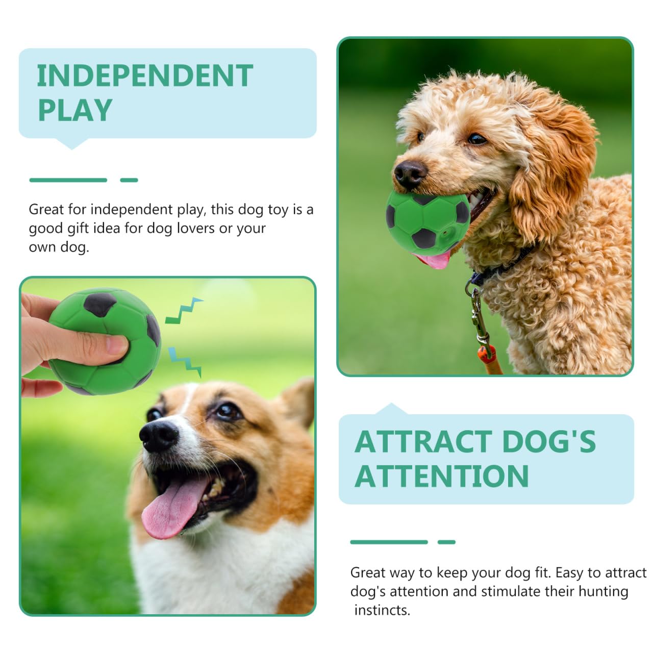 Beavorty Interactive Latex Sound Football Dog Toy 7Cm Wear-Resistant Chewing Toy for Puppies Indoor Soft Soccer Shaped Molar - Image 2