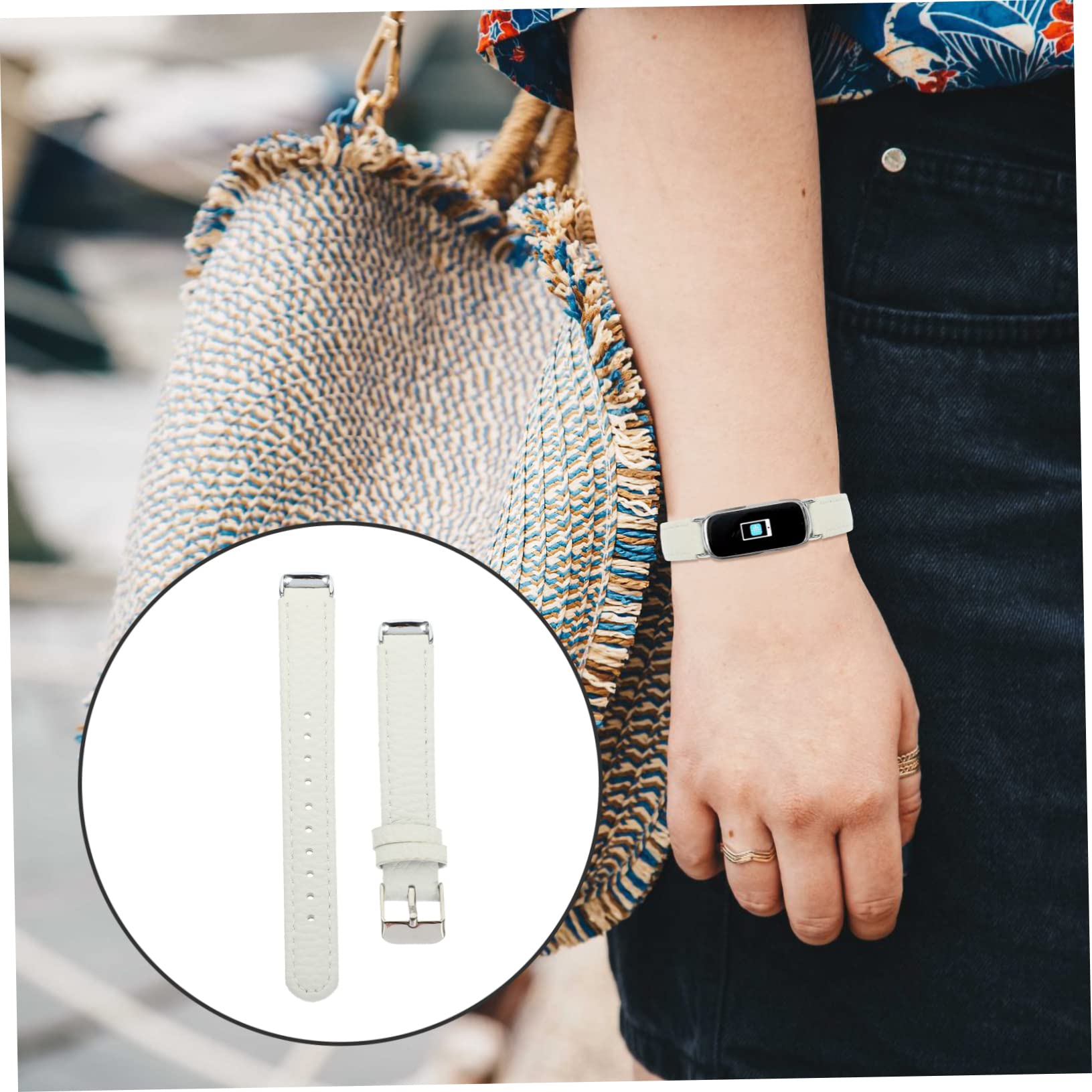 jojofuny 5pièces Bracelet Cuir De Liège Compatible Avec Strap Élégant Et Flexible Pour Montre Connectée Style Et Occasions Spéciales