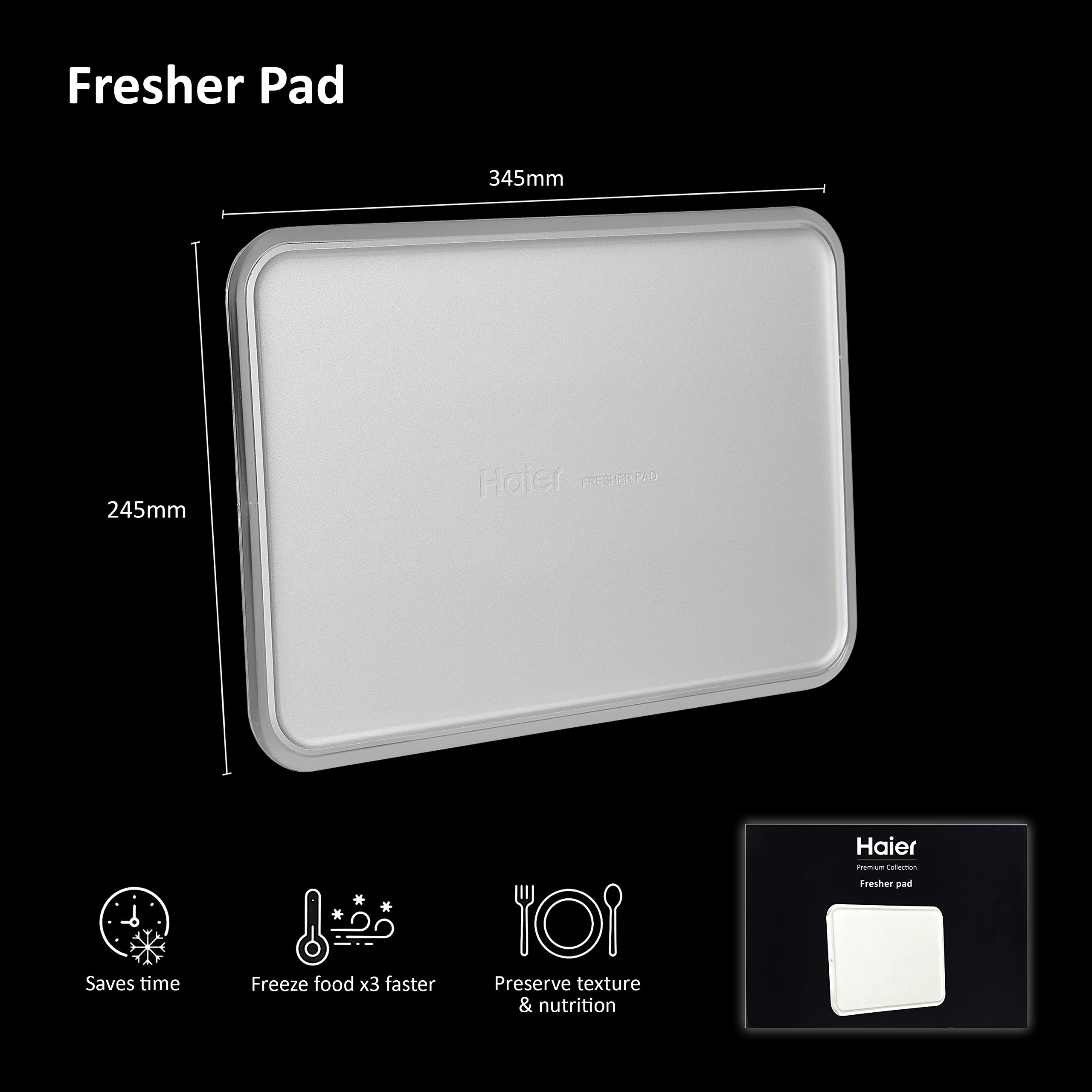Haier Fresher Pad, Aluminiowa taca do zamrażarki, 34,5x0,5x24,5 cm