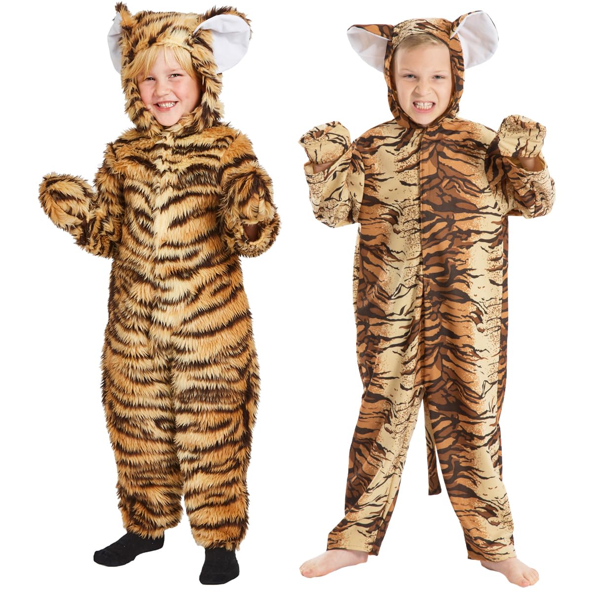 Charlie Crow Suede Tiger Costume for Kids 9-11 Years