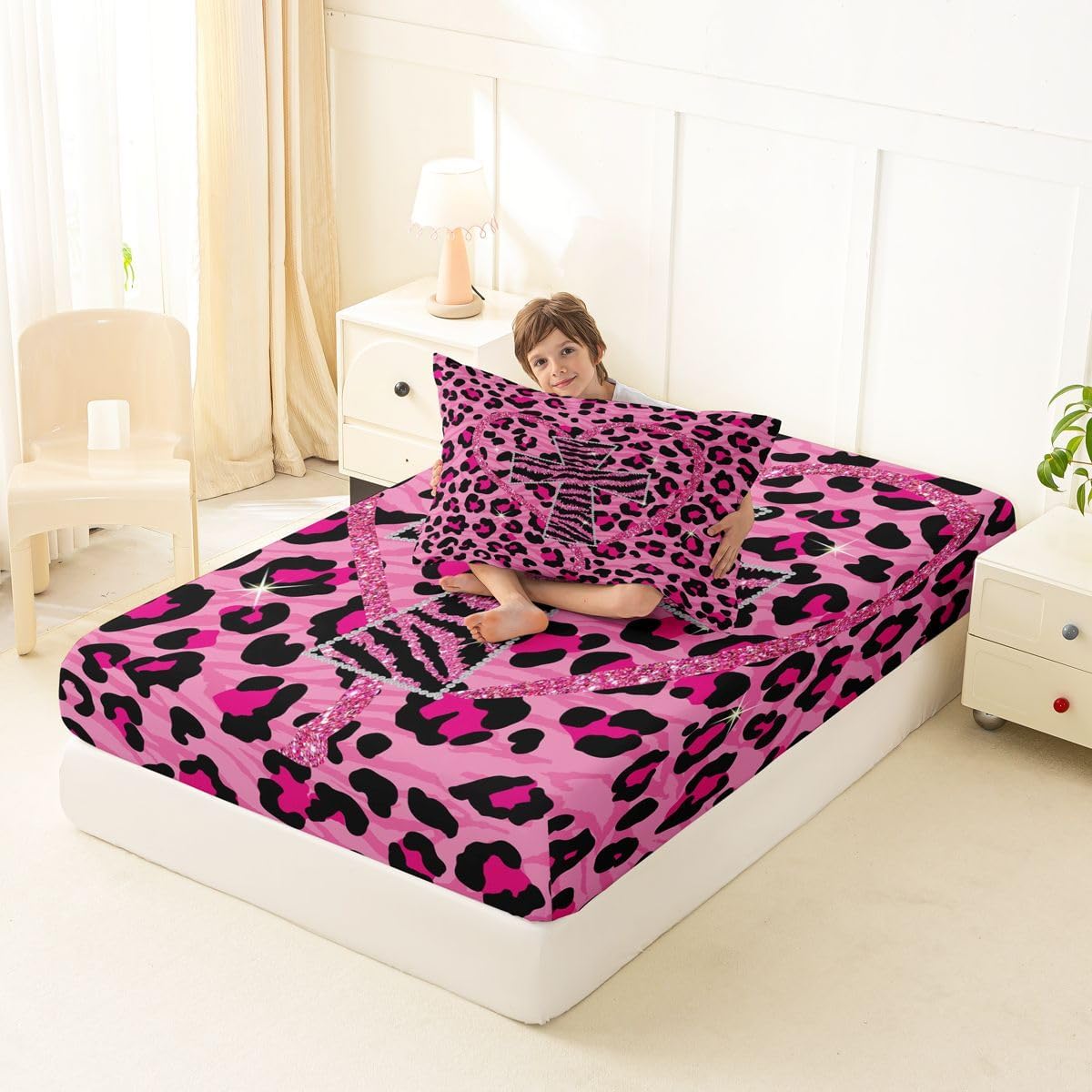 Erosebridal Black Pink Y2K Bed Sheets Twin 2 Pcs for Kids Adults image 5