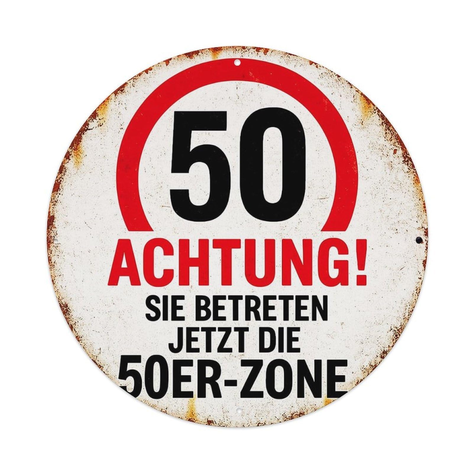 Jdyansheng Vintage Fifty Warning Entering Zone Now Tin Sign Metal Poster Metal Signs For Home Man Cave Bar Cafe Kitchen Laundry Room Wall Decorations 8X8 Inches