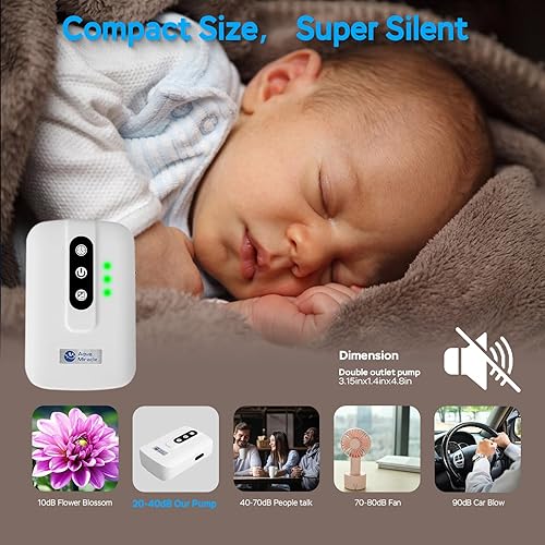 Miniatura 5 de AquaMiracle Bomba de aire portátil de acuario alimentada por batería de litio para pecera, aireador recargable por USB para pesca al aire libre,