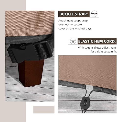 Miniatura 5 de ULTCOVER Funda para mesa auxiliar de patio, impermeable, rectangular, para exteriores, pequeña, 48 x 26 x 18 pulgadas