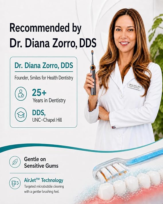 RANVOO AirJet X3 MAX Electric Toothbrush, Specialized Gum Care, White