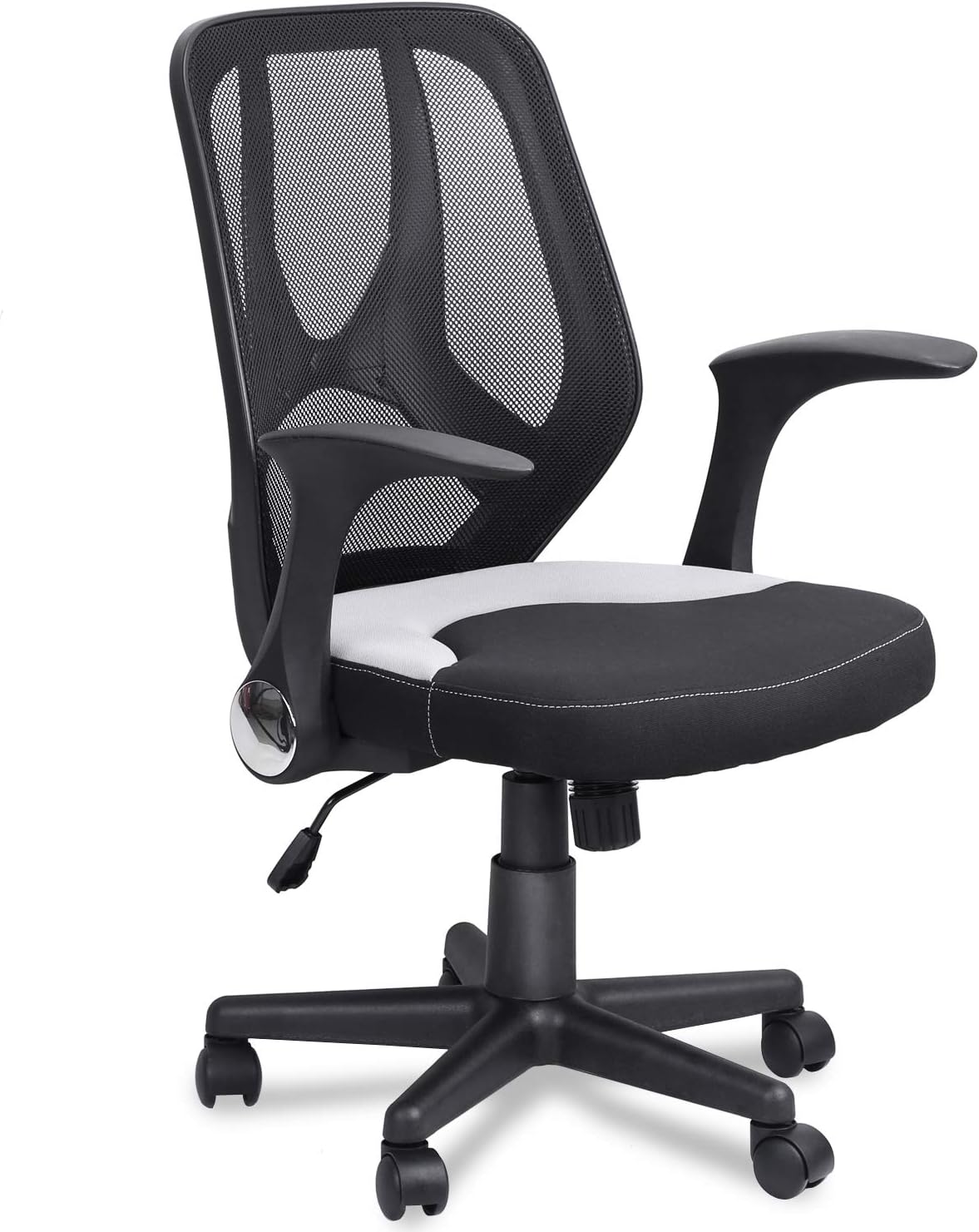 mysuntown Armless Office Chair Ergonomic Task Office Chair No Arms Small Computer Desk Chairs with Wheels Black Mesh Comfortable Adjustable Chair (Mid)