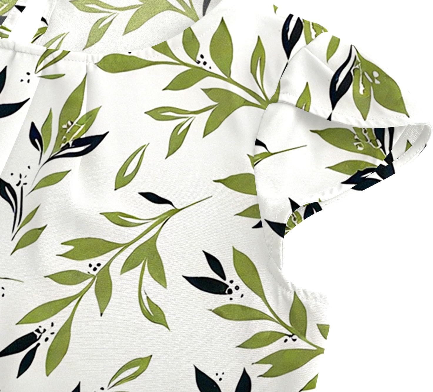 TASAMO Women's Casual Round Neck Basic Pleated Top Cap Sleeve Curved Keyhole Back Chiffon Blouse - Image 4