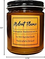 Vista 7 de Velas Butterscotch de calabaza Vela de cera de soja 100% natural para decoración del hogar Altamente perfumada Fragancia premium Hecho a
