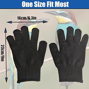 Bird Training Anti-Bite Gloves, 1 Pair Small Animal Handling Gloves, Parrot Chewing Protective Steel Wire Mitten for Squirrels Hamster Cockatiels Finch Macaw