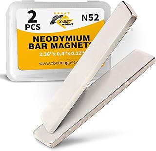 Super Strong Neodymium Bar Magnets with Adhesive Backing – Heavy Duty N52 Neodymium Magnet – N52 Powerful Rare Earth Magnets 60 x 10 x 3mm