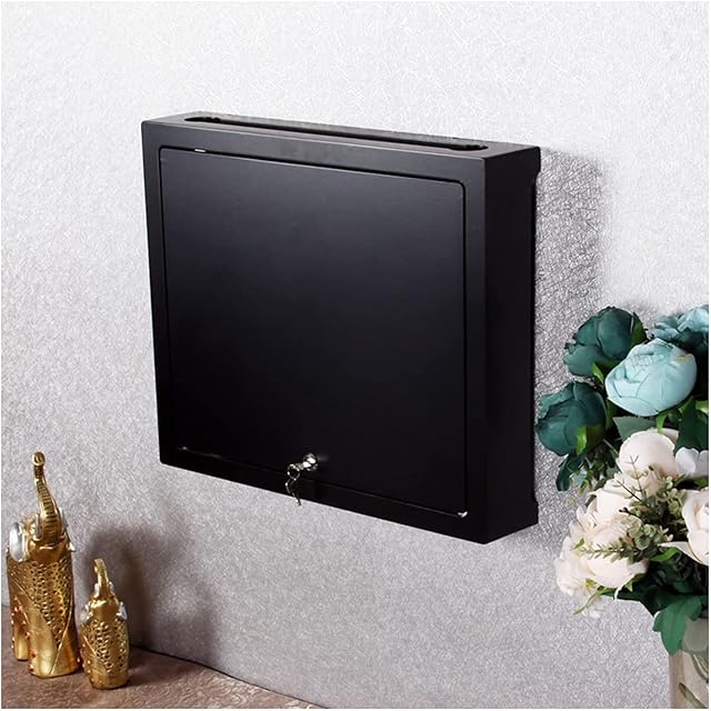 Cable trunking Wall Mounted Router Storage Box Belt Lock Router Shelves, Storage Case Electric Box Cord Organizer Box Cable management box (Color : Black, Size : 48 * 9 * 40cm)