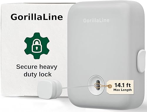GorillaLine - Tendedero retráctil para interiores y exteriores - Línea de lavandería de secado de ropa resistente - Tendedero montado en la pared -