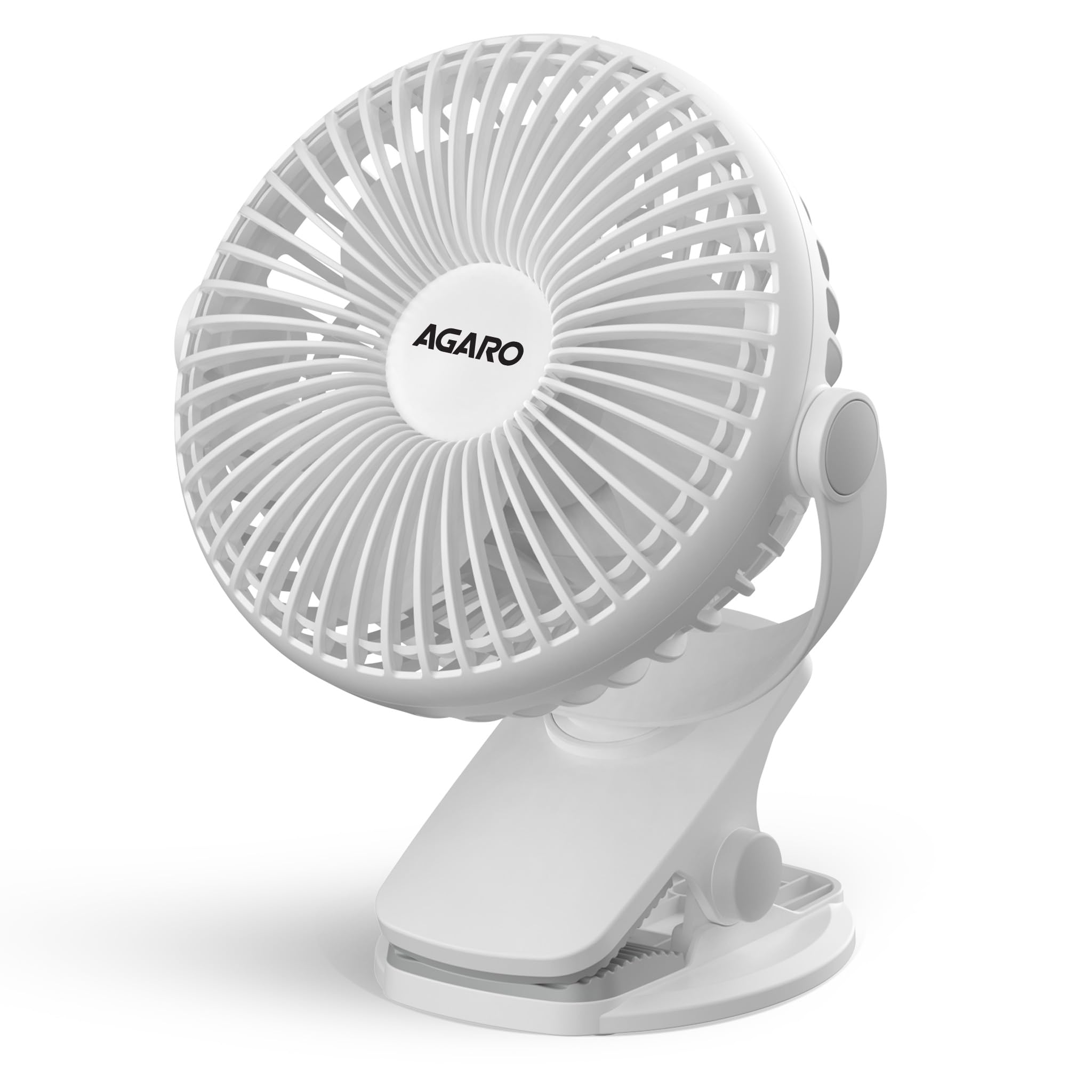 AGARO Regal Portable Clamp Fan | Rechargeable USB-C Compatible Table Fan with 3 Speeds, Multi-Clip Function, 3400 RPM & 5 Hours Runtime | 5-Inch Quiet Mini Fan for Home, Office, Car & Kitchen | White-picture-10