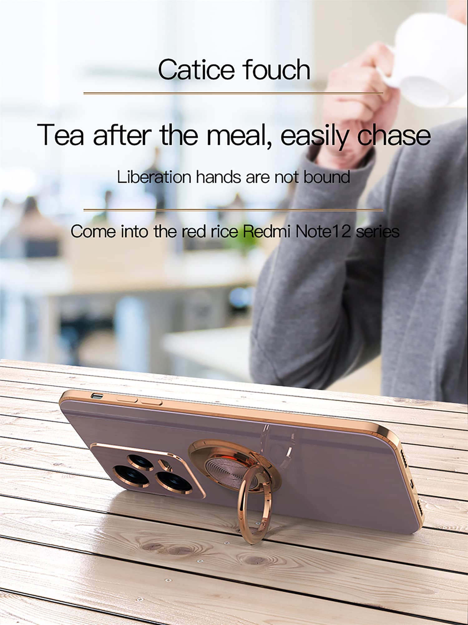 RonRun Cover per Xiaomi Redmi Note 12 Pro, Custodia con 360