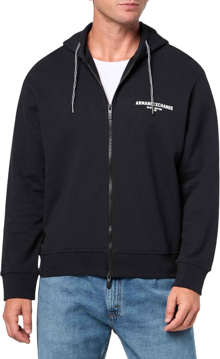 Armani Exchange mens Back Logo Full Zip Hoody