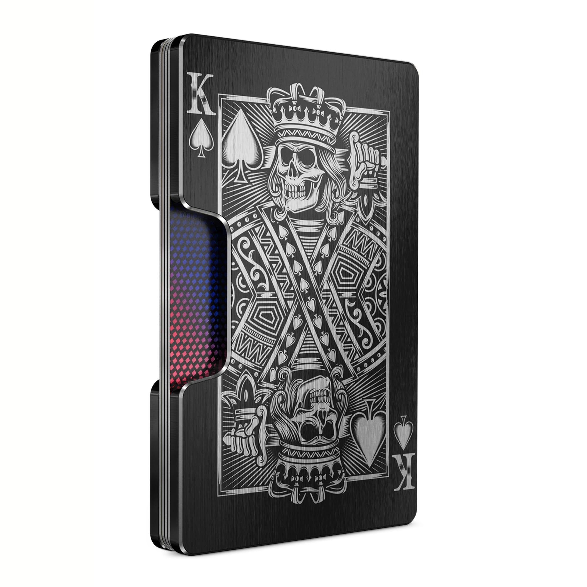 Freja Svendsen Engraved Aluminum Wallet for Men - Slim Money Clip & Card Holder with Engraved Finish. Enhanced RFID Blocking, Compact, Unique &