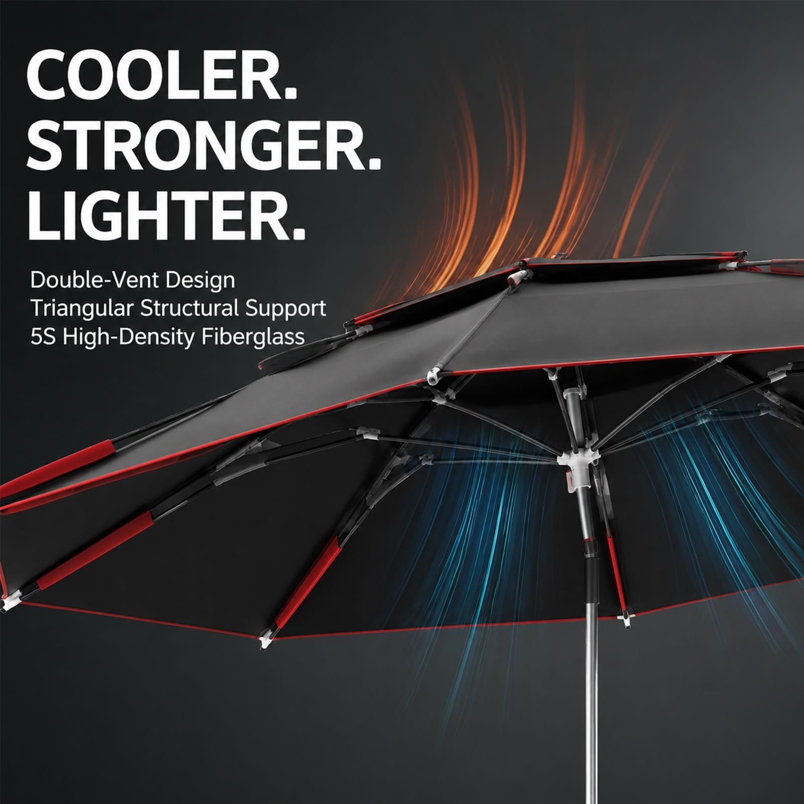 Regulowany parasol wędkarski 360° z torbą do przenoszenia, duży parasol przeciwsłoneczny UV50+, wiatroszczelny schronienie na zewnątrz, na plażę, kemping, wędrówki, do ogrodu i podróży
