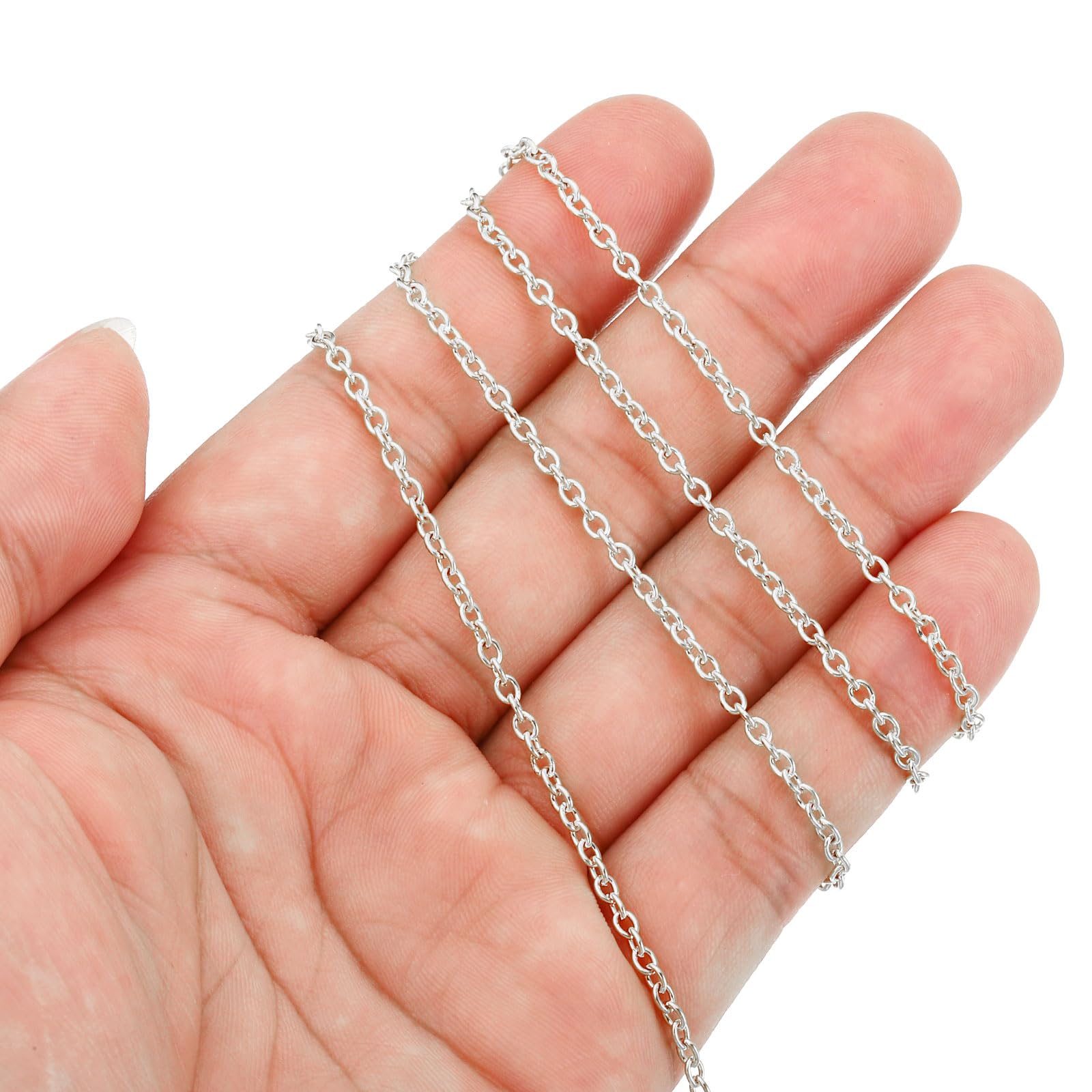 PATIKIL 16.4 Feet Curb Chain, Twisted Cuban Link Chain with Spool for Jewelry Making DIY Necklace Bracelet Accessories, Silver - Image 4
