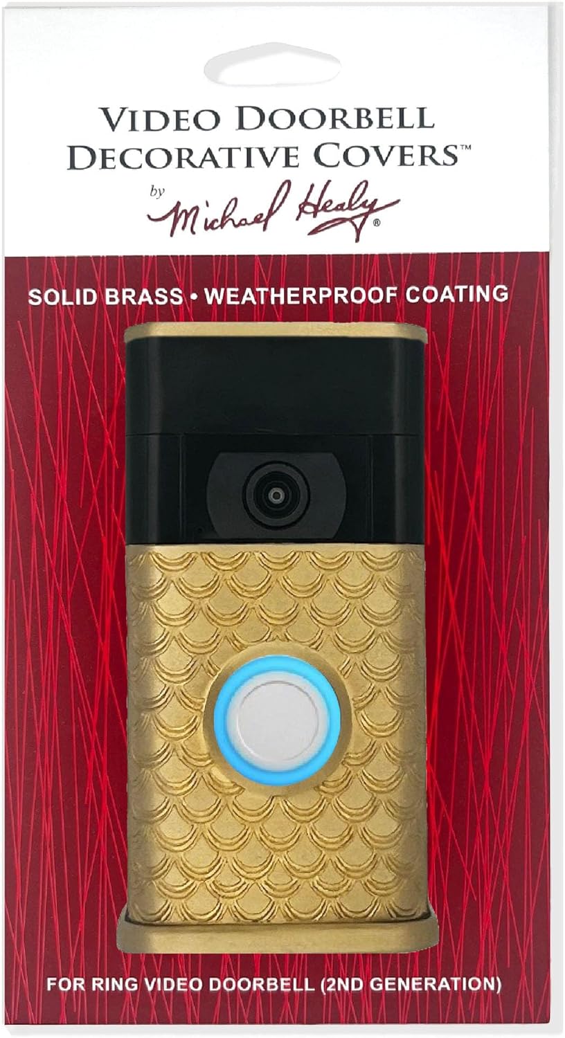 Scales Video Doorbell Cover (Ring 2nd Generation Compatible) (Brass)