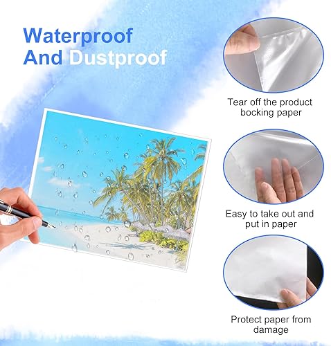 Miniatura 3 de 100 bolsillos autoadhesivos para exhibición, fundas de papel de 8.5 x 11 pulgadas, protectores de pared y comunicaciones de puerta, protector de