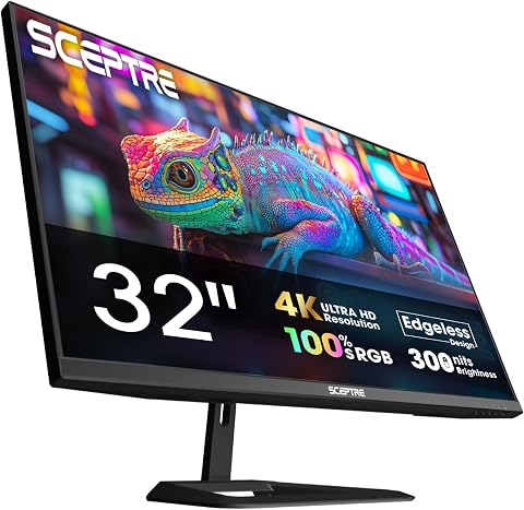 Sceptre 32-inch 4K UHD Monitor with 70Hz Refresh Rate, Built-in Speakers, and...