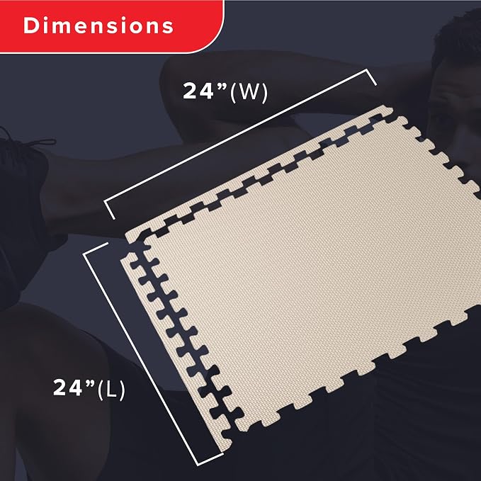 We Sell Mats 3/8" Thick Multipurpose EVA Foam Exercise Floor Mat, Interlocking Tiles, Anti-Fatigue for Home or Gym miniatura 4