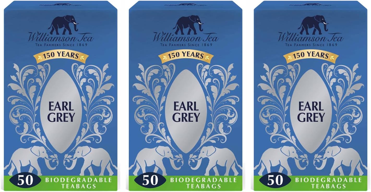Williamson Tea Earl Grey Teabags 50 bags 125g (Pack of 3) Amazon