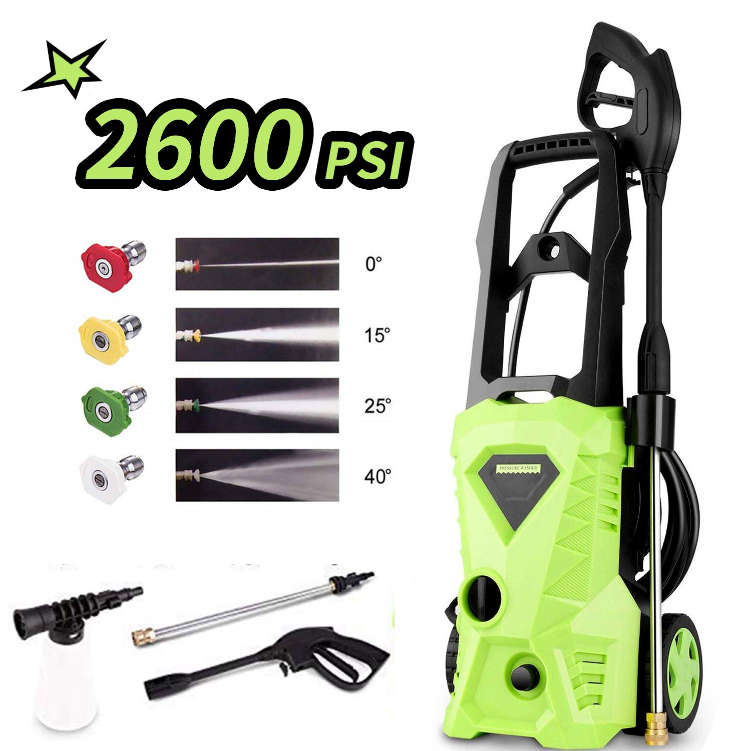 Buy Homdox Pressure Washer, Power Washer with 2600 PSI,1.6GPM, (4