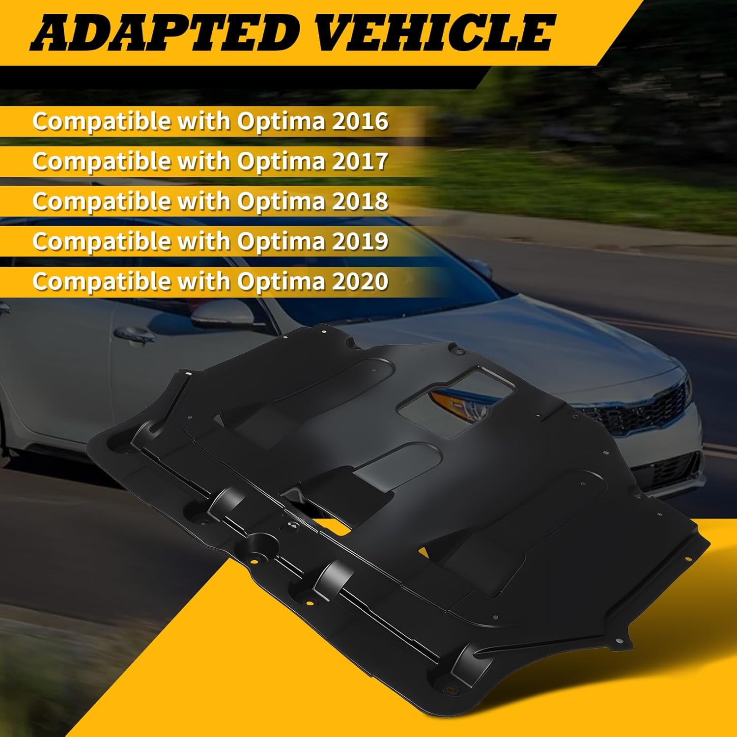 Rear Engine Splash Shield Compatible with Optima 2016-2020 Engine Splash Shields Guards Under Cover Replaces 29130D4000 KI1228162