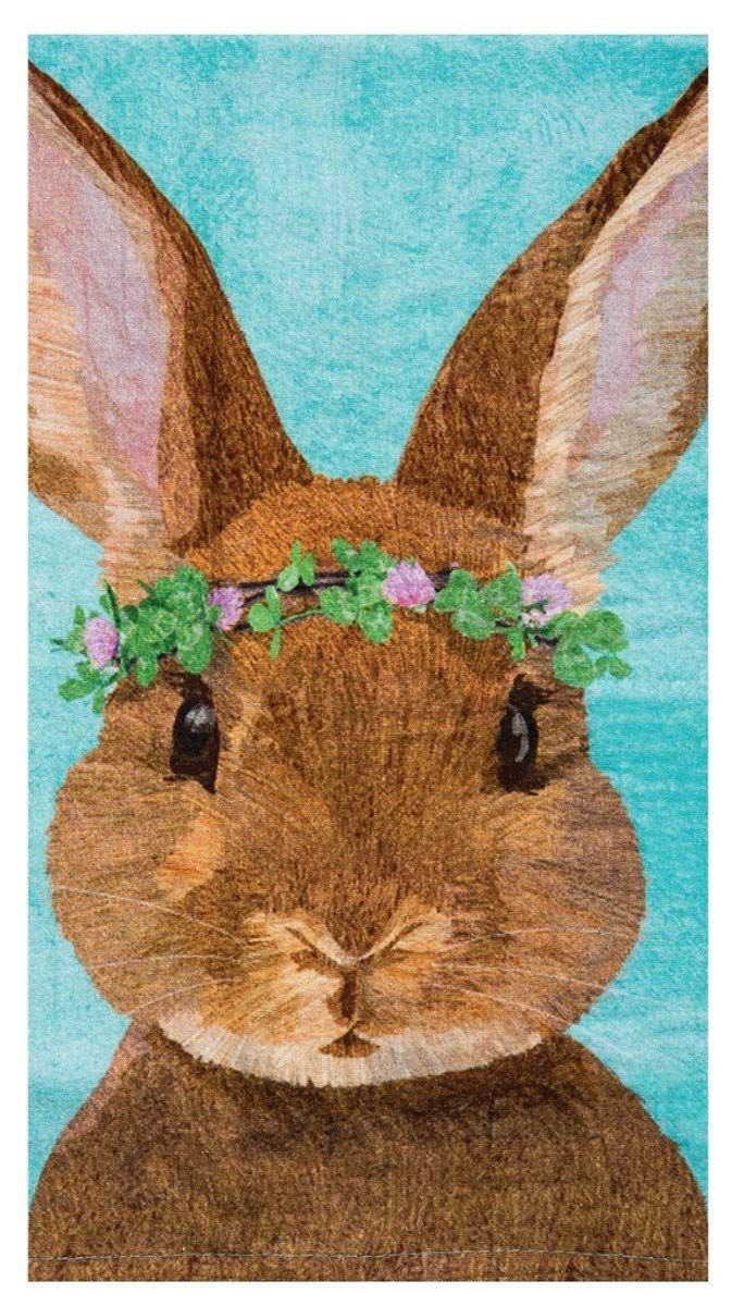Toalla de cocina C&F 84265320 Clover Bunny con estampado temático de tréboles