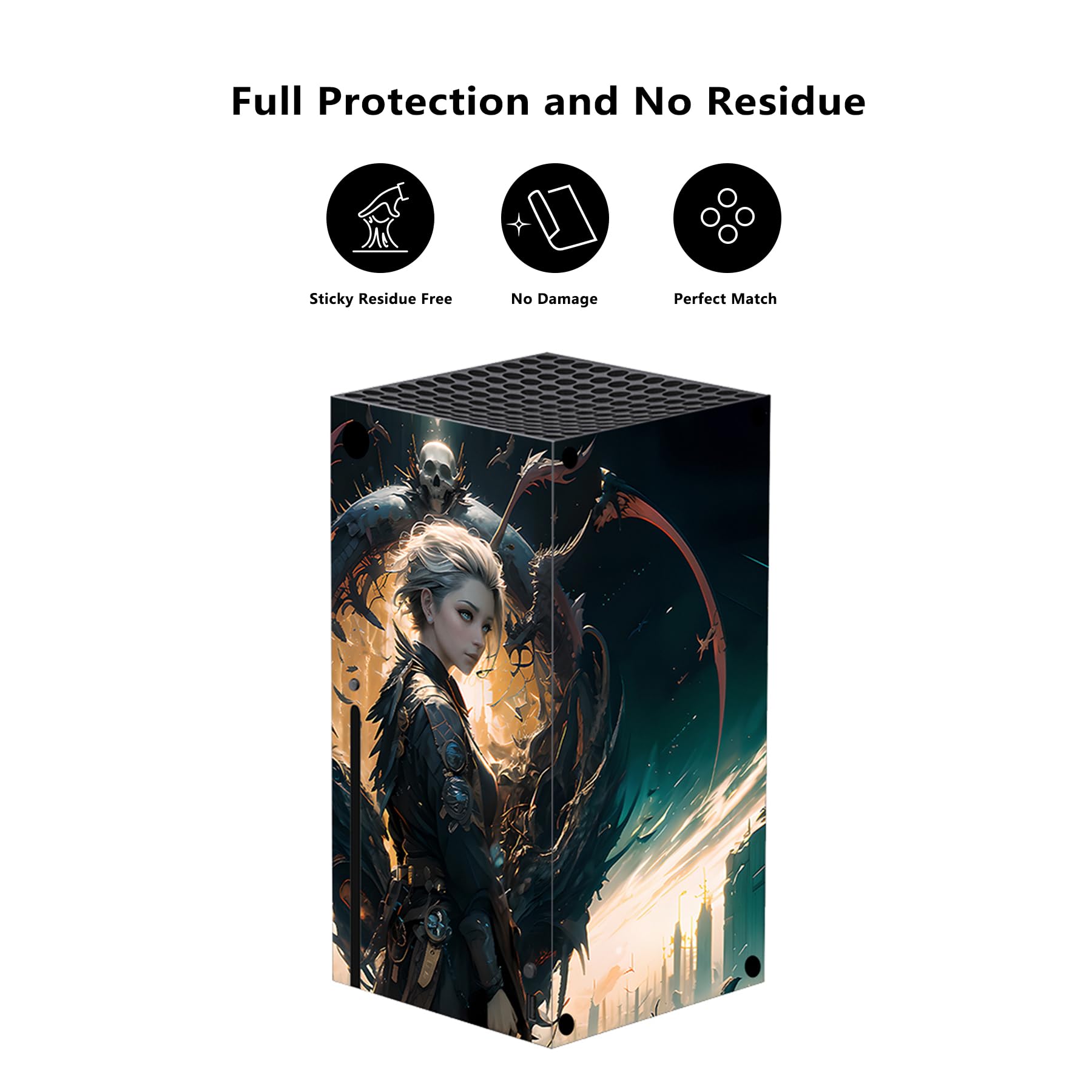 playvital Autocollant Manette pour Xbox Series X Accessoires Protection,Stickers pour Xbox Series X Console Skin-Vision du Dragon