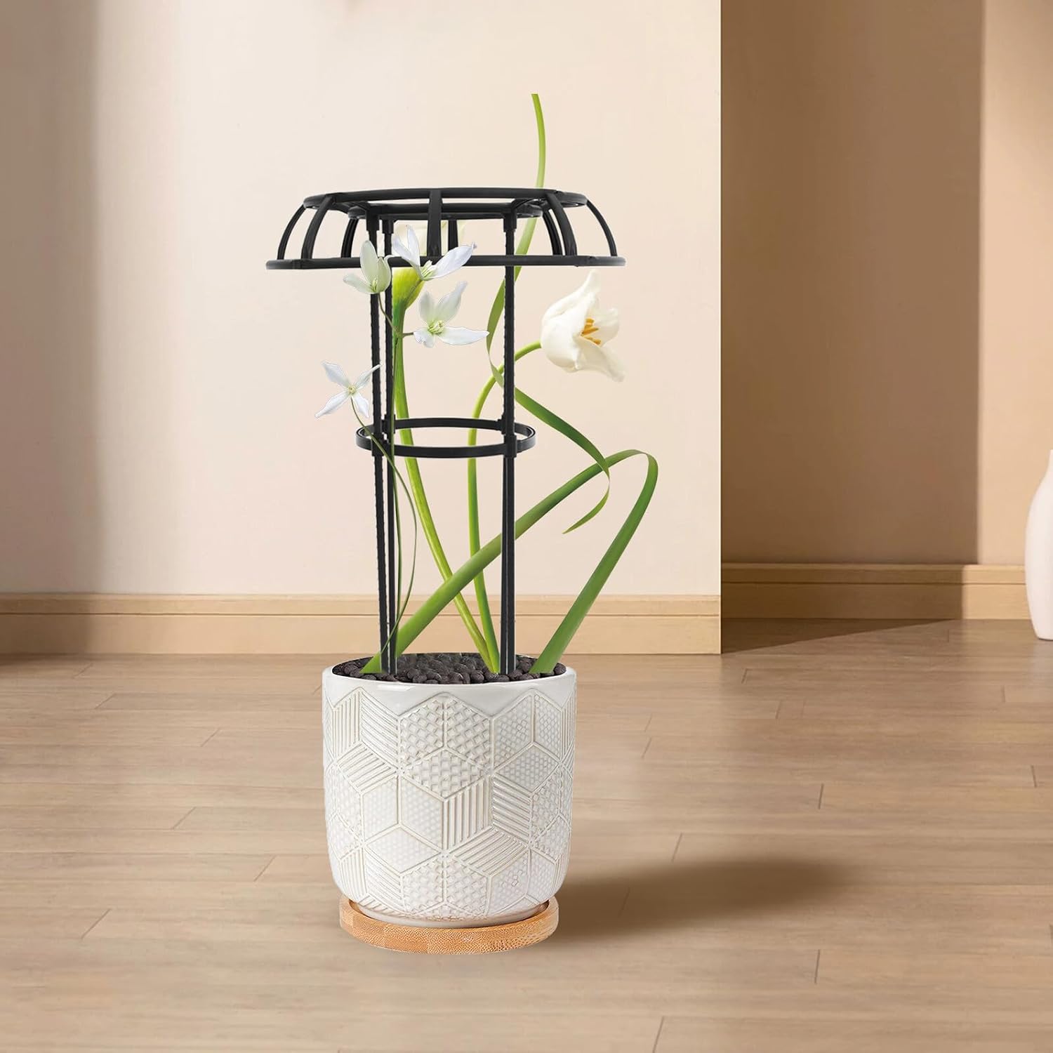 NUOBESTY Metal Plant Trellis Decorative Climbing Stand for Potted Plants and Garden Vines Easy Insert Support Frame for Indoor and Outdoor